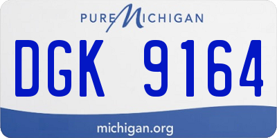 MI license plate DGK9164
