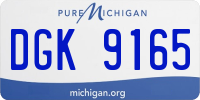 MI license plate DGK9165