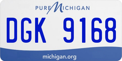MI license plate DGK9168
