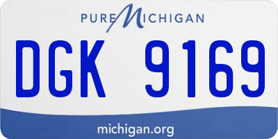 MI license plate DGK9169