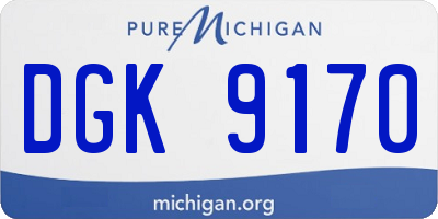 MI license plate DGK9170