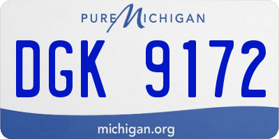 MI license plate DGK9172