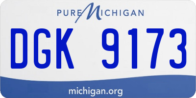 MI license plate DGK9173