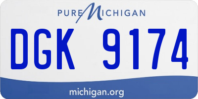 MI license plate DGK9174