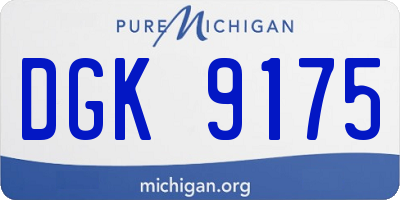 MI license plate DGK9175