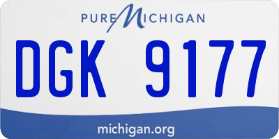 MI license plate DGK9177