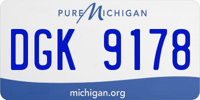 MI license plate DGK9178