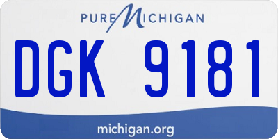 MI license plate DGK9181