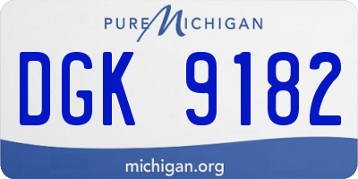 MI license plate DGK9182
