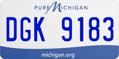MI license plate DGK9183