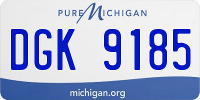 MI license plate DGK9185