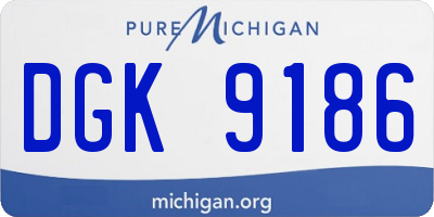 MI license plate DGK9186