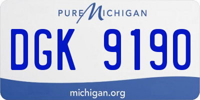 MI license plate DGK9190