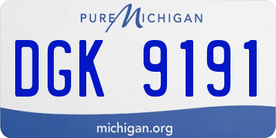 MI license plate DGK9191