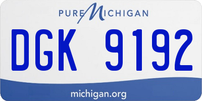 MI license plate DGK9192