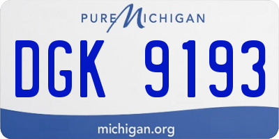 MI license plate DGK9193