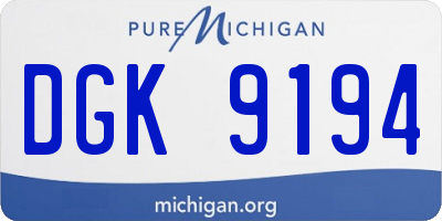 MI license plate DGK9194