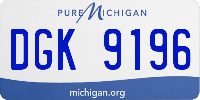 MI license plate DGK9196
