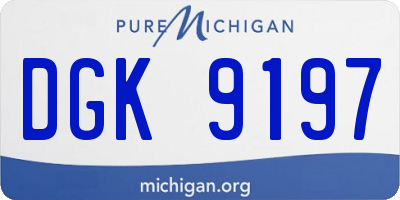 MI license plate DGK9197