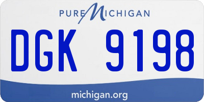 MI license plate DGK9198