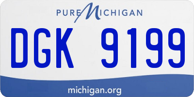 MI license plate DGK9199