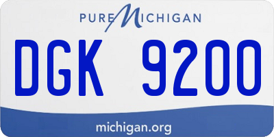 MI license plate DGK9200