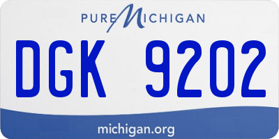 MI license plate DGK9202