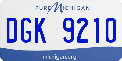 MI license plate DGK9210