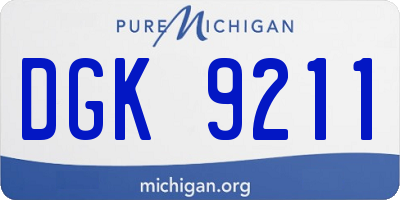 MI license plate DGK9211