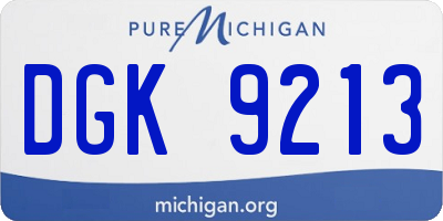 MI license plate DGK9213
