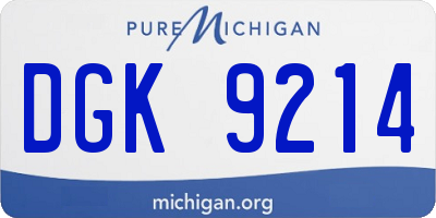 MI license plate DGK9214