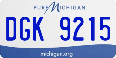 MI license plate DGK9215
