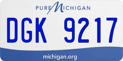 MI license plate DGK9217