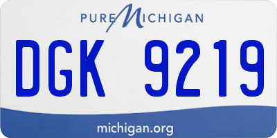 MI license plate DGK9219