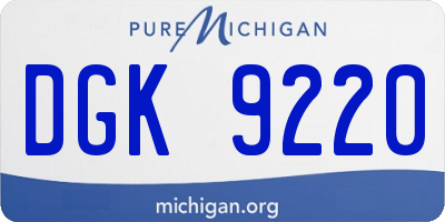 MI license plate DGK9220