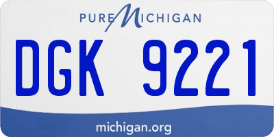 MI license plate DGK9221