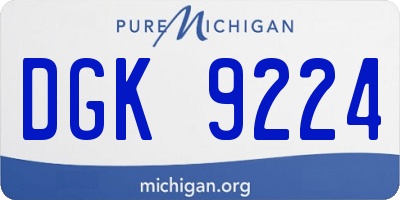 MI license plate DGK9224