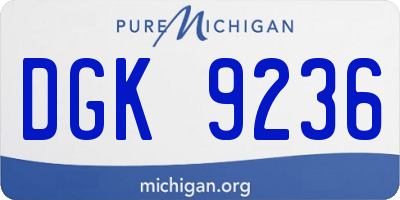 MI license plate DGK9236