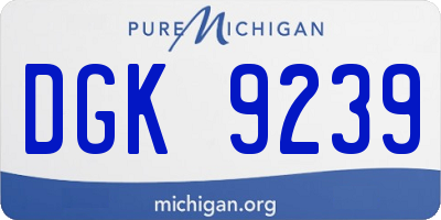 MI license plate DGK9239
