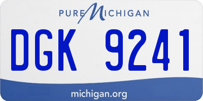 MI license plate DGK9241