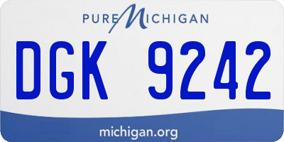 MI license plate DGK9242