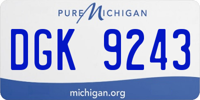 MI license plate DGK9243