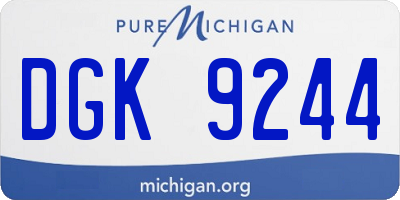 MI license plate DGK9244
