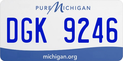 MI license plate DGK9246