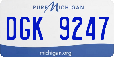 MI license plate DGK9247