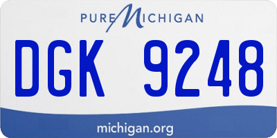 MI license plate DGK9248