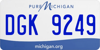 MI license plate DGK9249