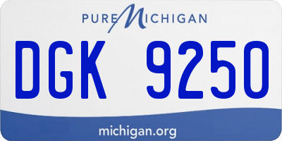 MI license plate DGK9250