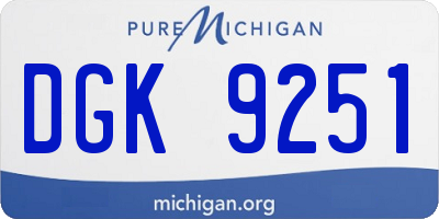MI license plate DGK9251