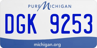 MI license plate DGK9253